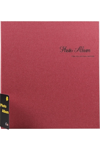 Sones 12 İnç 40 Sayfa Lamine Fotoğraf Albümü Yapışkan Retro Kendin Yap Fotoğraf Albümü Kırmızı