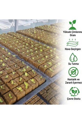 Hydrofide Kaya Yünü Yetiştirme Küpü - Topraksız Tarım & Tohum Çimlendirme 50adet