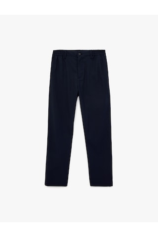 Koton Regular Fit Viskon Karışımlı Cepli Düğmeli Kumaş Pantolon Lacivert 6sam40019ıw