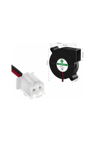 5015 12V DC Salyangoz Fan 12V 2-Pin 3D Yazıcı Soğutma Fanı Santrifüj Blower Fırçasız Fan
