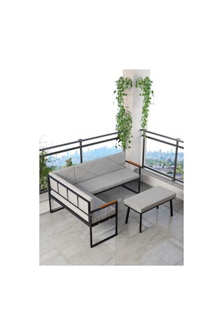 Mygusi Mygusi Src Balkon, Bahçe, Cafe, Köşe Takimi Gri