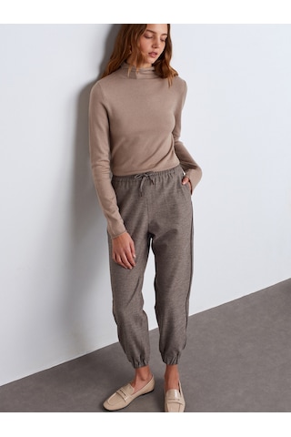 Dilvin 71608 Manşetli Jogger Pantolon Kahverengi Kahve