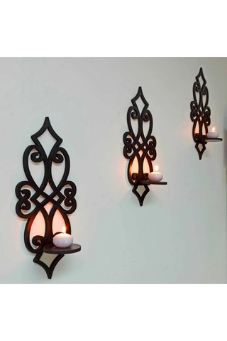 Ahşap 8mm Mdflam Duvar Mumluğu