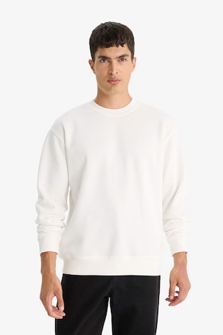 Defacto Relax Fit Bisiklet Yaka Kalın İçi Yumuşak Tüylü Basic Düz Sweatshirt T5139az25auwt32 Beyaz