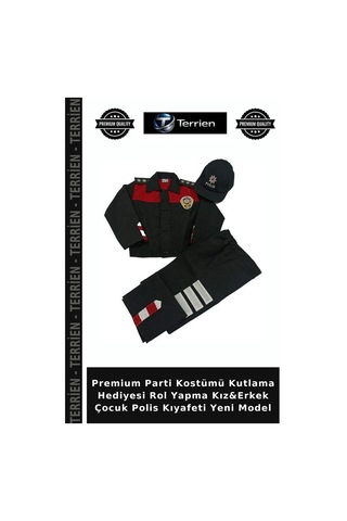 Premium Parti Kostümü Kutlama Hediyesi Rol Yapma Kız&erkek Çocuk Polis Kıyafeti Yeni Model