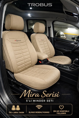 Fiat Linea 2007 Ve Sonrası Uyumlu Mira Serisi Bej 5'li Oto Koltuk Minderi 37449167