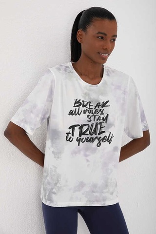 Stsahra Kadın Beyaz Bisiklet Yaka T-shirt