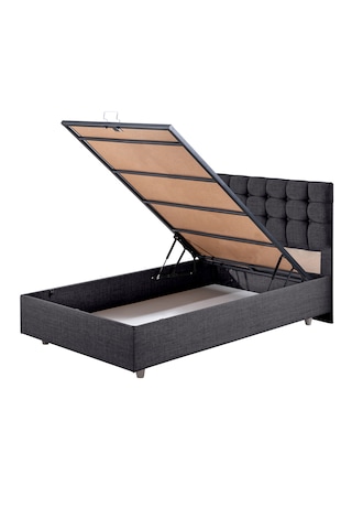 Venedik Tek Kişilik Baza Başlık Comfort Ortopedik Yatak Seti - Antrasit 90 x 190