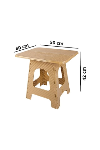 Omnipazar Srl-2007 Plastik Katlanır Sehpa Piknik Oyun Masası No 3 Bej