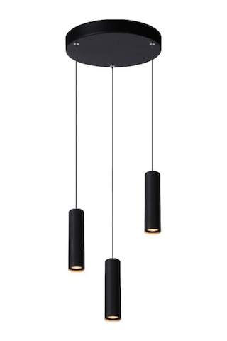 Dekoratif 3 Lü Oturma-giyinme Odası Metal Sarkıt 23 Cm Texture Siyah-beyaz Günışığı Ampullü