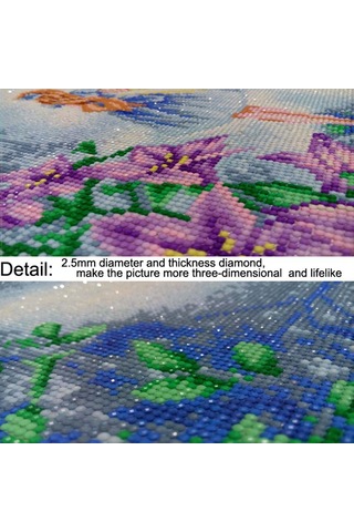 Hombey Tam Diamant Tasarım Kanvası - 30x20cm, Kristal Ve Özel Şekil Pırlanta, Dıy Yapım Seti Çerçeve Hariç