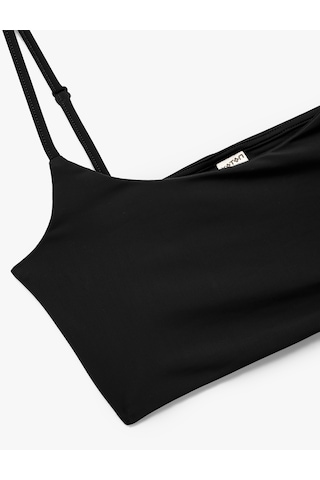 Koton Skinny Dikişsiz İnce Askılı Yarım Atlet Siyah 5slk10167mk Siyah
