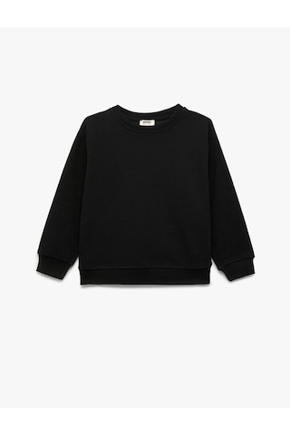Koton Bisiklet Yaka Şardonlu Siyah Erkek Çocuk Sweatshirt 6wkb10203tk Siyah