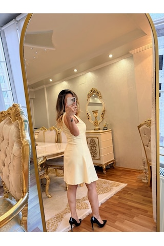 İlayla Pastel Sarı Elbise