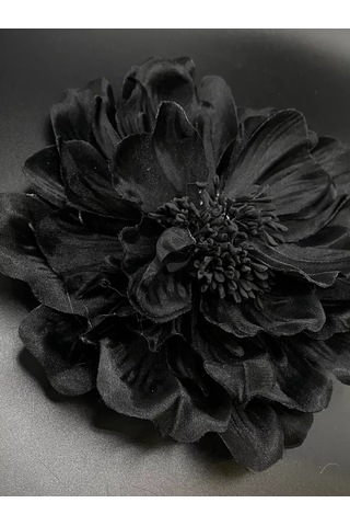 Amely Rid Kumaştan Büyük Çiçek Fiyonk Broş Tokalı 256858215 Siyah