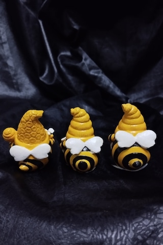 Arı Gnome 3'lü Teraryum Objesi Dekoratif Obje Süs 3'lü Set