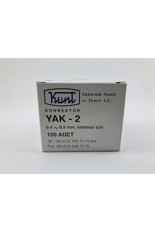 Yak 2 Kunt Konnektör (100 Lük Kutu) ( Ürün Adınıza Faturalı )