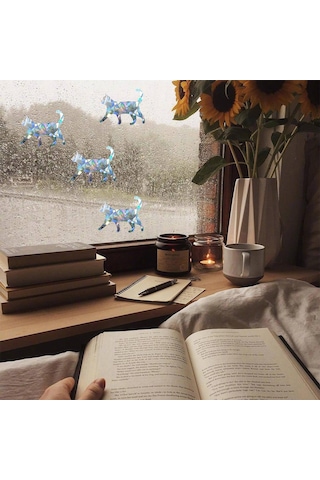 Suntek 4x Pencere Çıkartmaları Prizma Statik Sarılmak Kuşlar