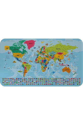 Ülke Bayraklı Dünya Haritası Sticker 100 X 65 Cm