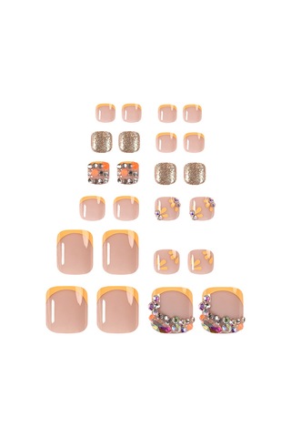 Kadınlar Çıplak Baskılarak Ayak Tırnakları 3d Rhinestone Cazibe Tasarım Ayak Tırnakları Kadınlar İçin Ayak Tırnakları Manikür Diy