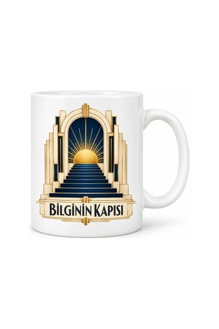 Mmb-trade Bilginin Kapısı Tasarımlı Porselen Kupa - Model 683 Mmbz
