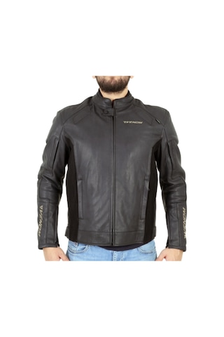 Venom Motosiklet Montu Deri 3 Mevsim Leather Racing Mont Black-red