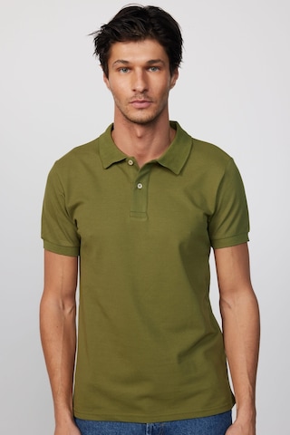 Tudors Erkek Slim Fit Dar Kesim %100 Pamuk Düz Pike Haki Polo Yaka Tişört-30533-haki Haki