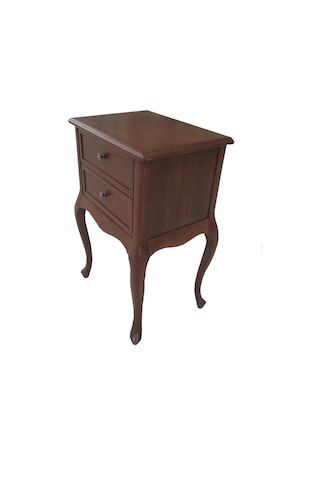 Komodin Aslan Lükens 2çekmece 1adet Parlak Ceviz Natüre Eskitme Kulp Kayın Torna İskelet El Yapım