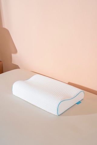 Visco Çift Boyun Destekli Ortopedik Visko Yastık - 60x40x12/10cm Beyaz