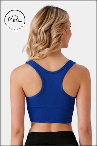 Kadın Saks Mavi Sporcu Sütyeni Pedli Likralı Destekleyici Su Sporları Koşu Fitness Dans Sportsbra Saks Mavi