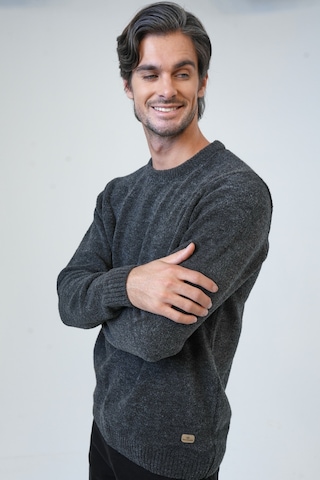 Antrasit Regular Fit Bisiklet Yaka Triko Kazak-antrasit Antrasit