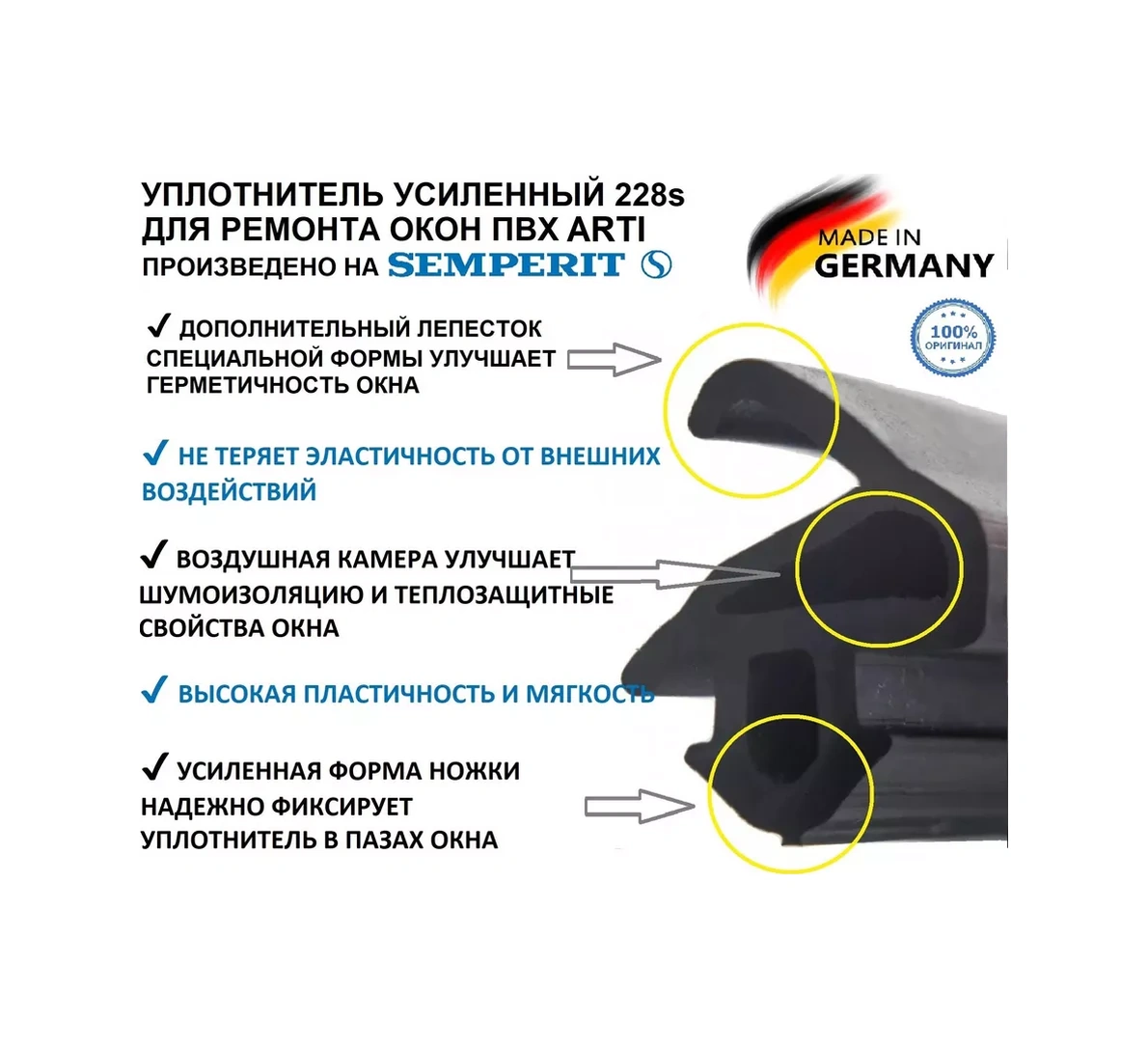 Semperit Pvc Ve Kapılar İçin Pencere Contası Kbe 228 Rehau 189945959 Diğer