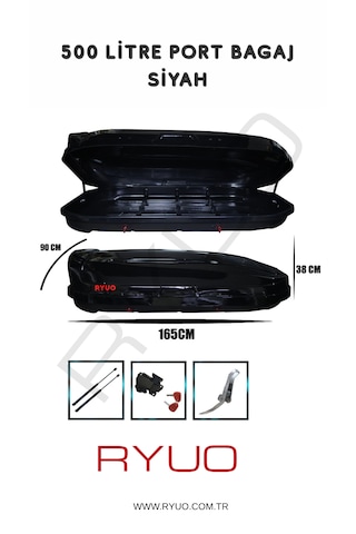Ryuo Araç Üstü Tabut Port Bagaj 500 Litre Siyah Ryuo Araç Üstü Tabut Port Bagaj 500 Litre Siyah