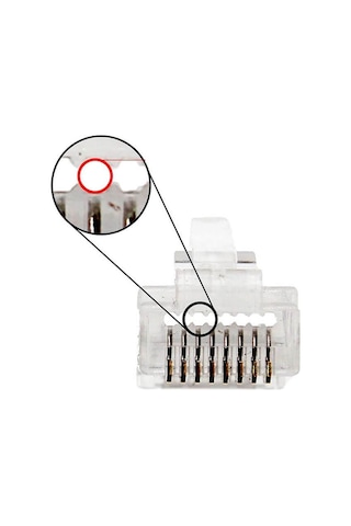 Ez Rj45 Cat5/Cat6 Yeni Nesil Delikli Konnektör - 100 Adet
