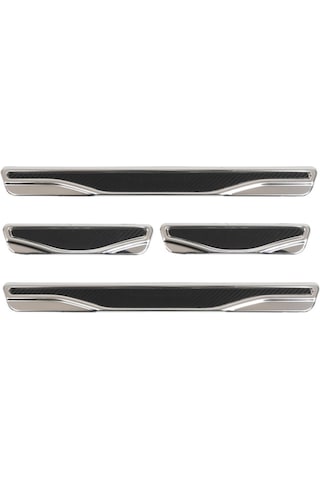 Universal Araç Kapı Eşiği Karbon Krom  4 Parça
