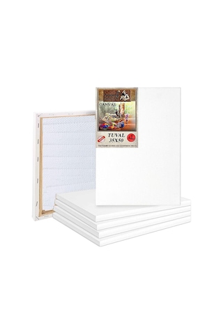 Tuval Arkadan Zımbalı Astarlı 6 Adet Resim Tuvali 35 x 50 Öğr