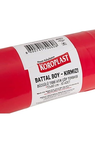 Büzgülü Tıbbi Atık Poşeti Battal Boy 72x80 Cm, 10x10&apos Lu Sızdırmaz Yırtılmaz Profesyonel Çöp Poşeti, Geri Dönüştürülebilir Kolay Bağlanır Tıbbi Atık Torbası, Hastane Klinik Büzgülü Çöp Poşeti