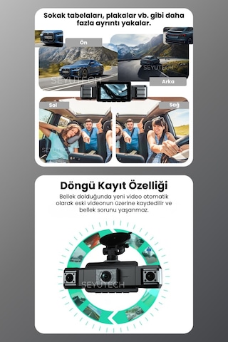 Harvox 9720 Araç Içi Hd Kamera 4 Kameralı Wifi Özellikli 1080p Full Hd Gece Görüşlü G-sensör Dashcam