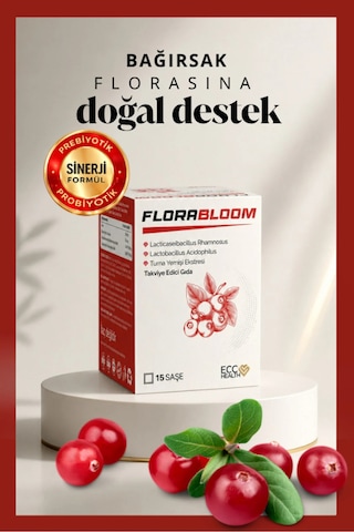 Florabloom Prebiyotik + Probiyotik Takviye Edici Gıda Bağırsak Mikrobiyotasına Destek