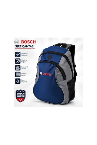 Bosch Sırt Çantası Lacivert- Gri . Çok Bölmeli, Suya Dayanıklı, Ergonomik, Günlük Kullanım, Okul, İş Ve Seyahat Çantası Lacivert
