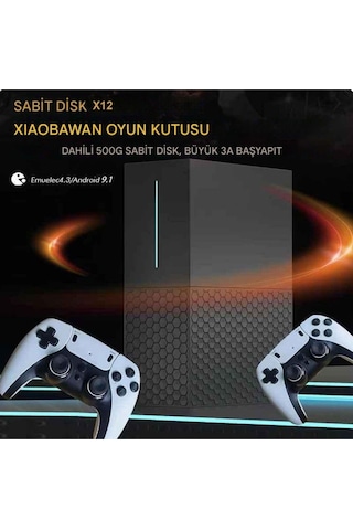 X12 500gb Android Tv+game Cube 4k Hdmı +ethernet 3d Retro Arcade Oyun Konsolu