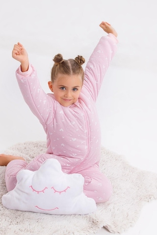 Cantoy Kız Erkek Çocuk Kalın Elyaf Dolgulu Premium Kalite 2.5 Tog Desenli Uyku Tulumu Pembe