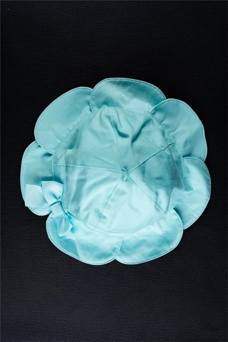 Kız Bebek Açık Mavi Kurdele Detaylı Şapka Açık Mavi