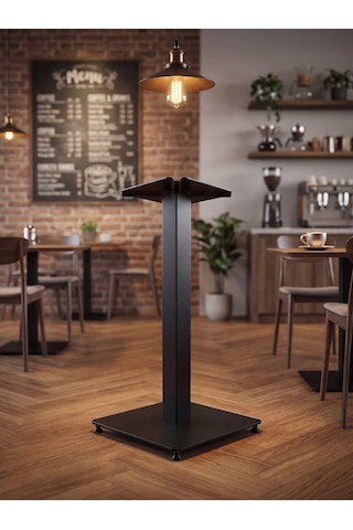 Matte Prime 99 Cm Bistro Masa Ayağı - Kokteyl Ve Bar Masası - Ev, Kafe, Restoran Bar Tipi Siyah