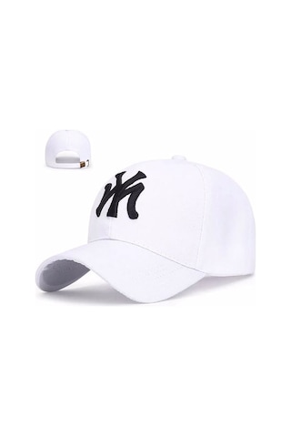 Tezzgelsin Unisex Ny Arkadan Ayarlanabilir Basic Beyzbol Kep Şapka Beyaz