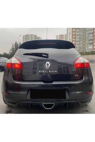 Renault Megane 3 Rs Difüzör 4 Kapı Uyumlu Parlak Siyah Plastik Egzoz Görünüm Arka-difizör-bodykit-ek