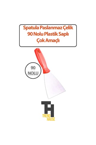 Spatula Paslanmaz Çelik 90 No'lu Plastik Saplı Çok Amaçlı