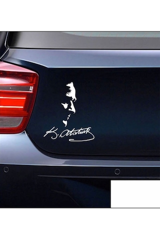 Ulu Önder Mustafa Kemal Atatürk Araç, Araba, Oto, Motorsiklet, Kask, Laptop, Cam Sticker 23x20 Cm