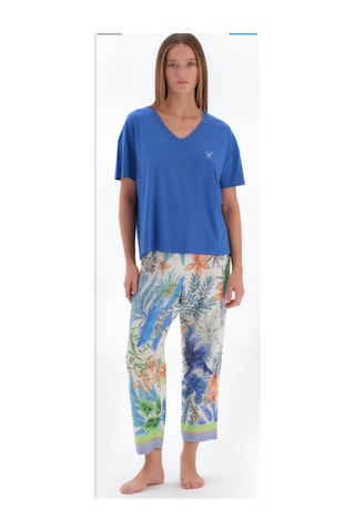 Eros 33530 Kısa Kol Kadın Pijama Takımı Saks Mavi