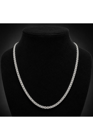 Bk Gift Kral Zincir Kolye Çelik Erkek Kolye - Kararma Yapmayan Erkek Çelik Kolye Gümüş